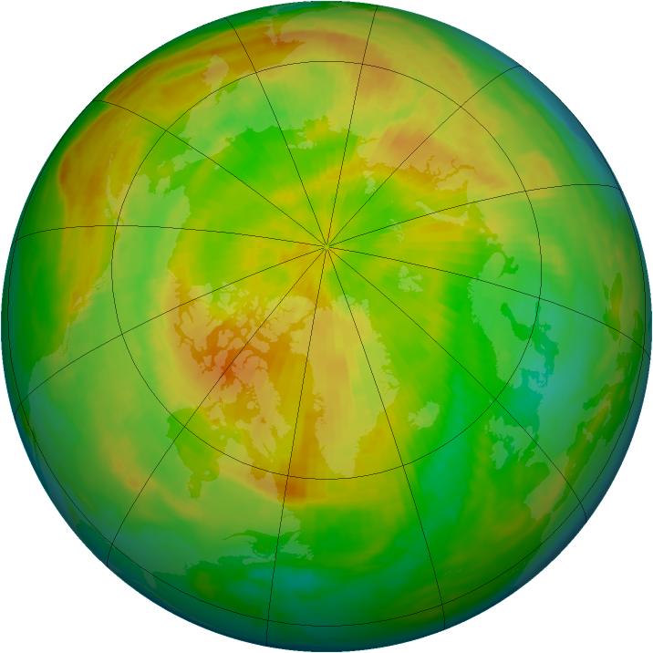 Arctic ozone map for 29 April 1993